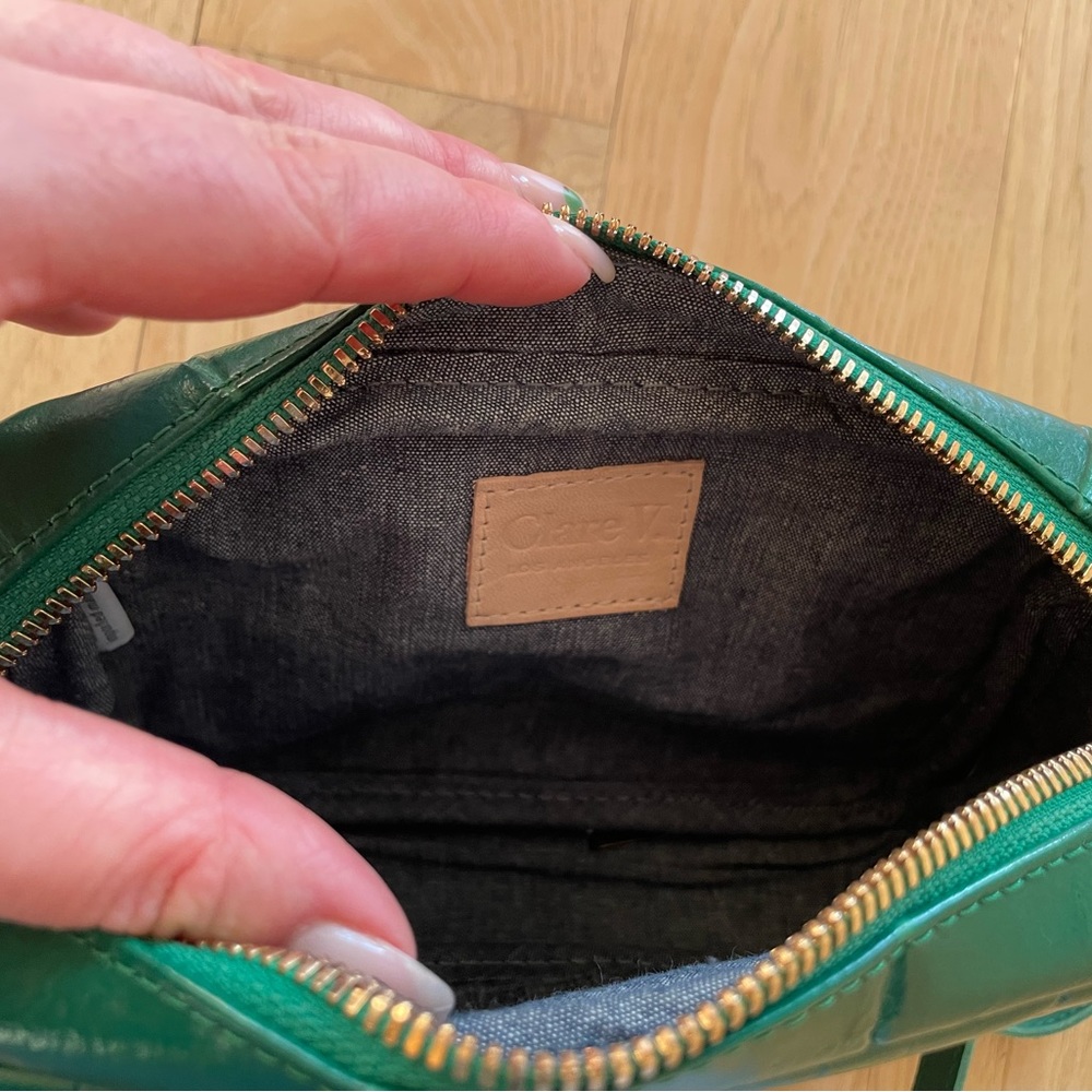 Clare V Green Croc-Embossed Leather Crossbody Bag - Picture 9 of 10